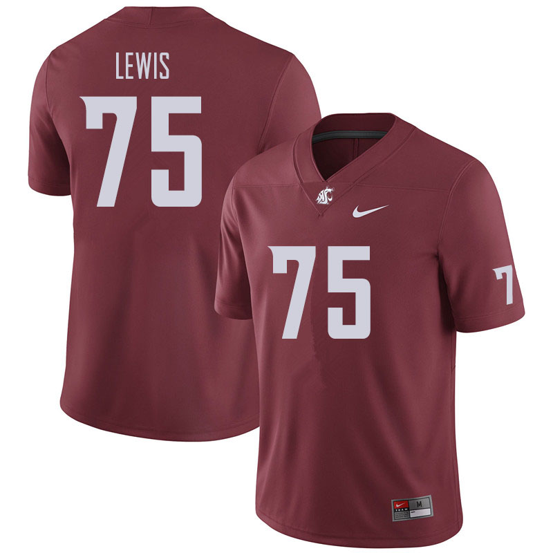 Washington State Cougars #75 Dylan Lewis Football Jerseys Sale-Crimson